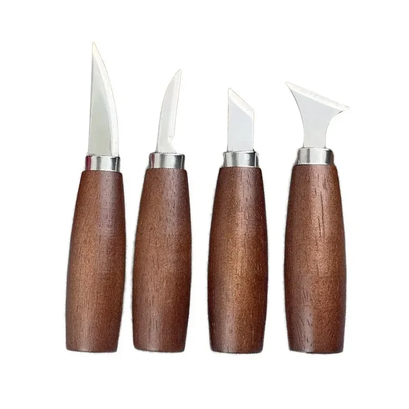 4pcs Woodworking Carving Knife DIY Carving Chipping Cutlass Manual Woodcarving Scoop Set of Woodcarving Tools