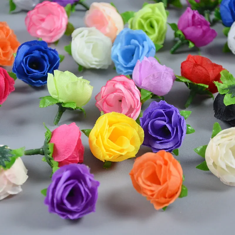 

Roses Artificial Flowers Buds for Wedding Photography Props Decorations Flower Wreaths Headwear Accessories Materials