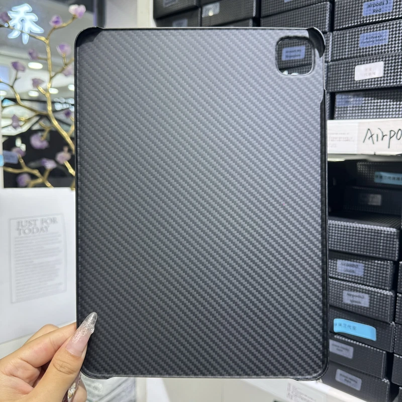 Imagem -02 - Qadir-fibra de Carbono Aramida Tampa Traseira Case para Apple Ipad Pro Novo 13 em 24 em 11 em 2024