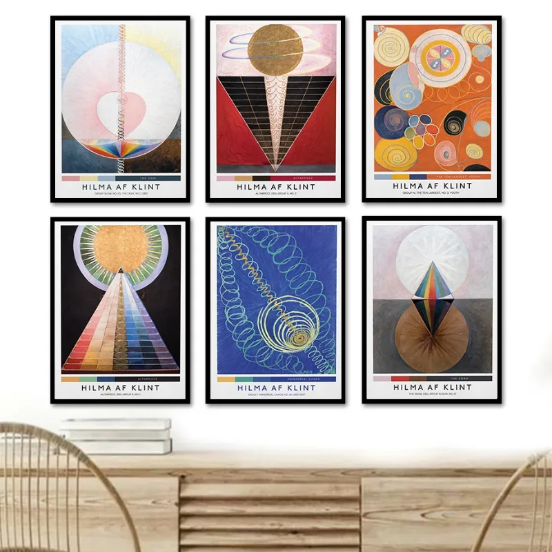 Hilma Af Klint Abstract Exhibition Dove Altarpiece Poster and Prints Canvas Printing Wall Art Picture for Living Room Home Decor