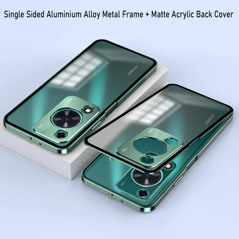 Aluminium Alloy Metal Frame Bumper for For Huawei Enjoy 70 70s Pro Case Matte Acrylic Back Cover For Huawei Enjoy 70S 70Pro Capa