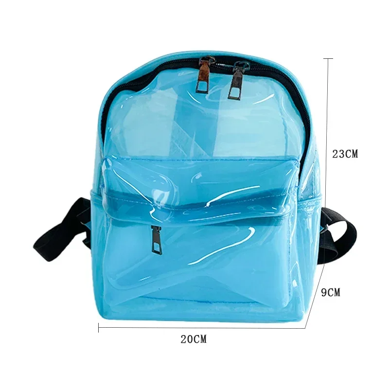 Blue Large Capacity Women's Backpack Clear Backpacks For Students Waterproof Bookbag Girl School Backpacks Casual Clear Bags