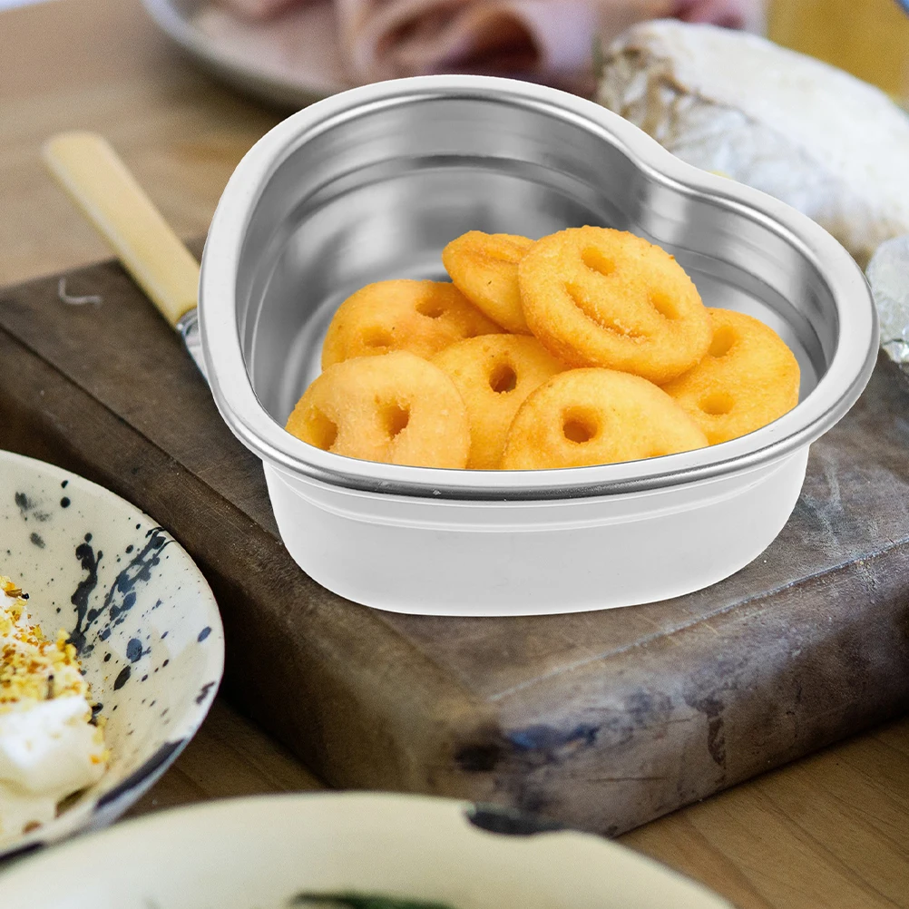 

Stainless Steel Heart Shaped Plate Food Serving Tray Dinnerware Snack Dish Portable Kitchen Cookware Metal Dessert Platter