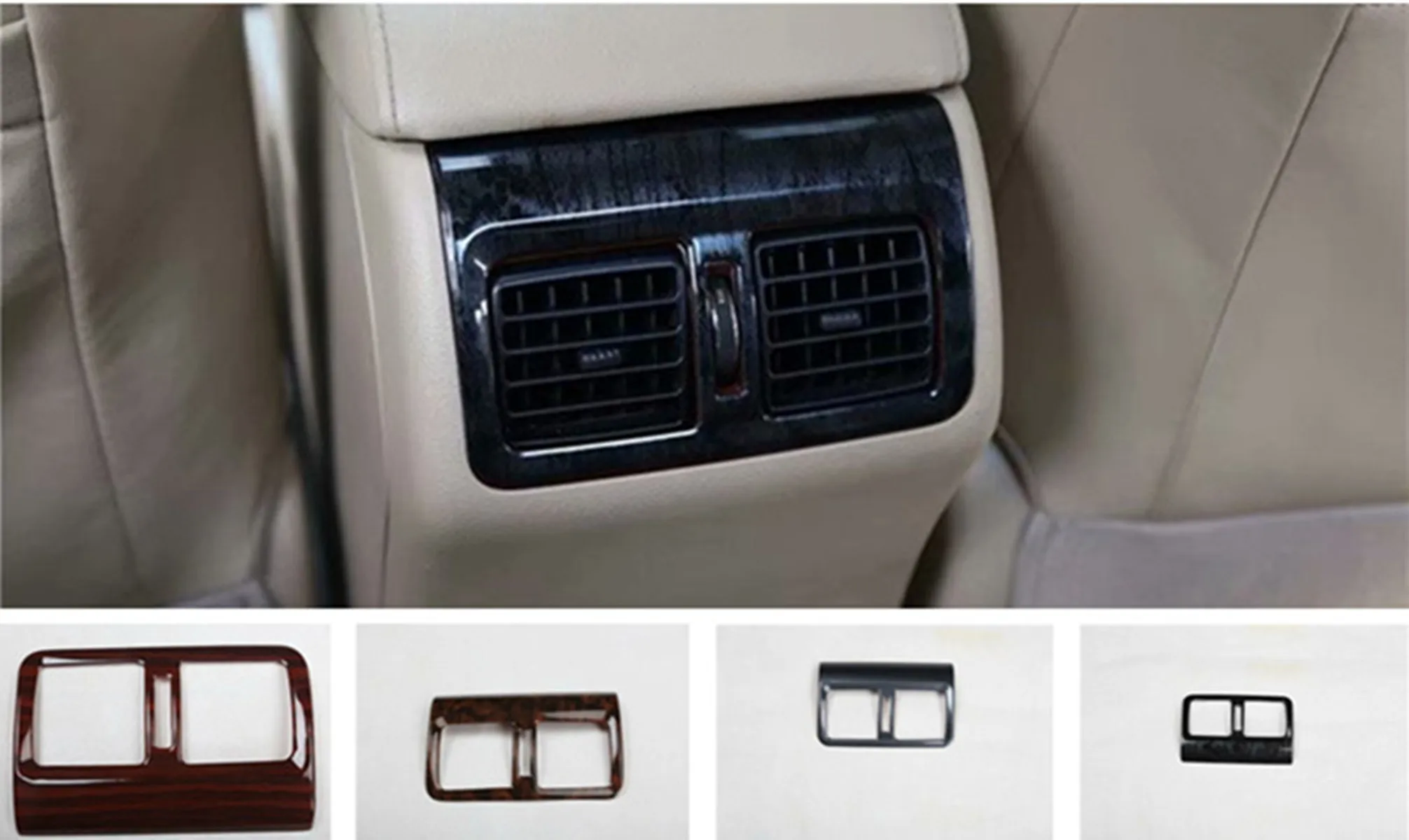 1pc ABS wooden grain rear air conditioning outlet decoration cover for 2012-2017 Toyota camry MK7 car accessories