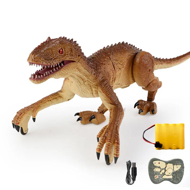 RC Dinosaur With LED Sound 2.4G Walking Remote Control Velociraptor RC Animal USB Charge Electronic Raptor Toys For Kids