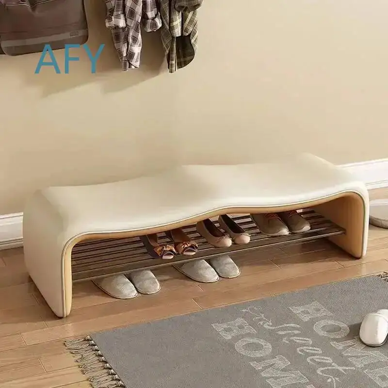 Seat Bench Organizer Shoe Cabinet Minimalist with Shoe Shelf Home Storage Display Luxury Designer Shoe Italian Furniture for