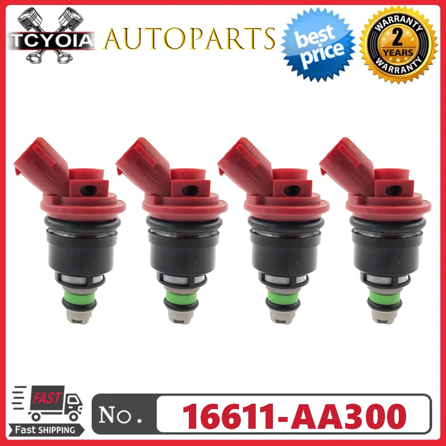 

4pcs/lot 16611-AA300 16611AA300 Red Fuel Injectors For SUBARU IMPREZA LEGACY 1993-1998 1.8L 2.2L