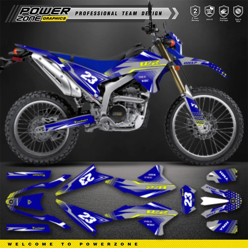 PowerZone Custom Team Graphics Backgrounds Decals For 3M Stickers Kit For YAMAHA 2008-2015 2016 2017 2018 2019 2020 WR250R 04