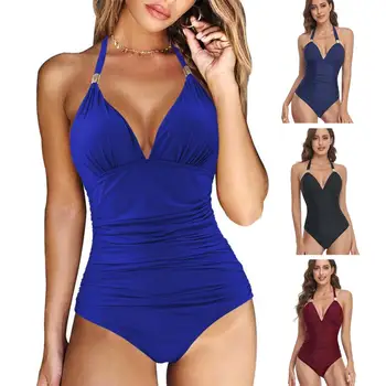 Costume da bagno donna imbottito senza maniche a vita alta Costume intero da donna Costume da bagno femminile lavabile e traspirante