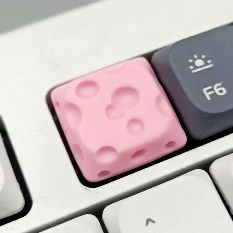 Resin Cheese Artisan Keycap for MX Cross Stem  Cute Low-Profile Design, Handmade Mechanical Keyboard Gift for Gamers