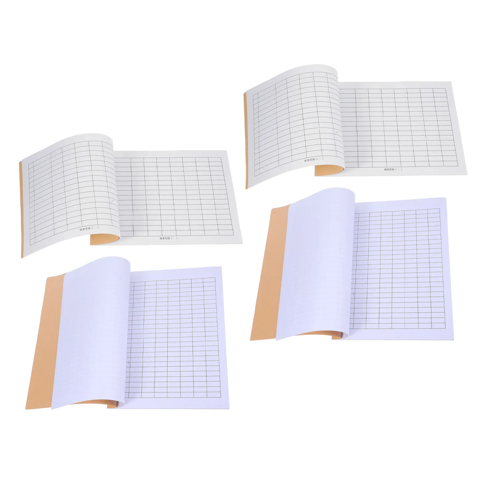 4冊セット-財務記録帳簿-グリッド罫線入り-会計帳簿-在庫管理用-貯蓄帳管理帳