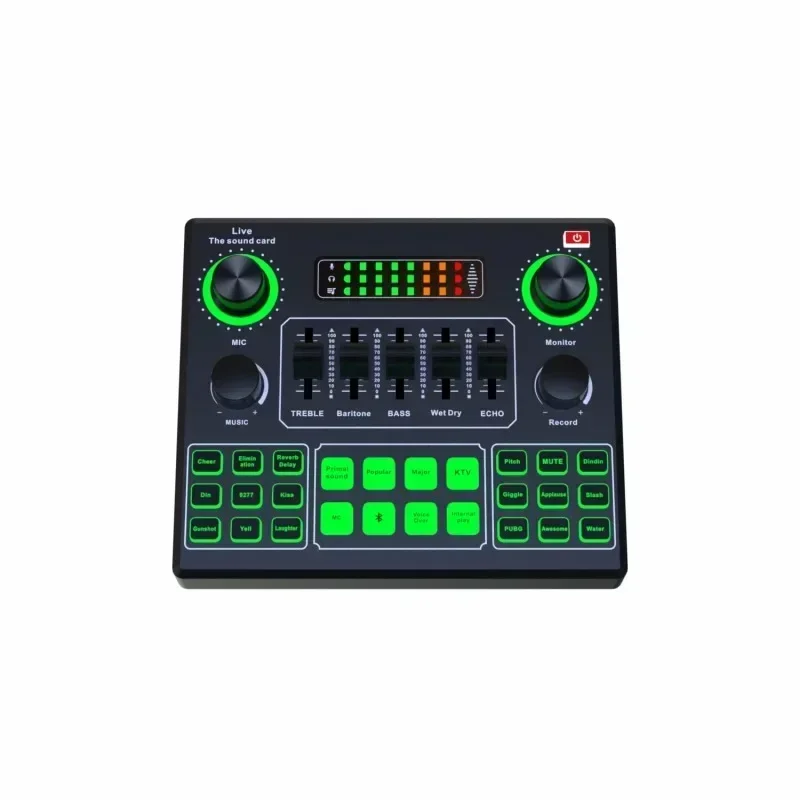 V9SJ External Audio Mixer Live Sound Card Mobile Phone Voice Changer Karaoke Broadcast Recording Home KTV Game Music Singing V10