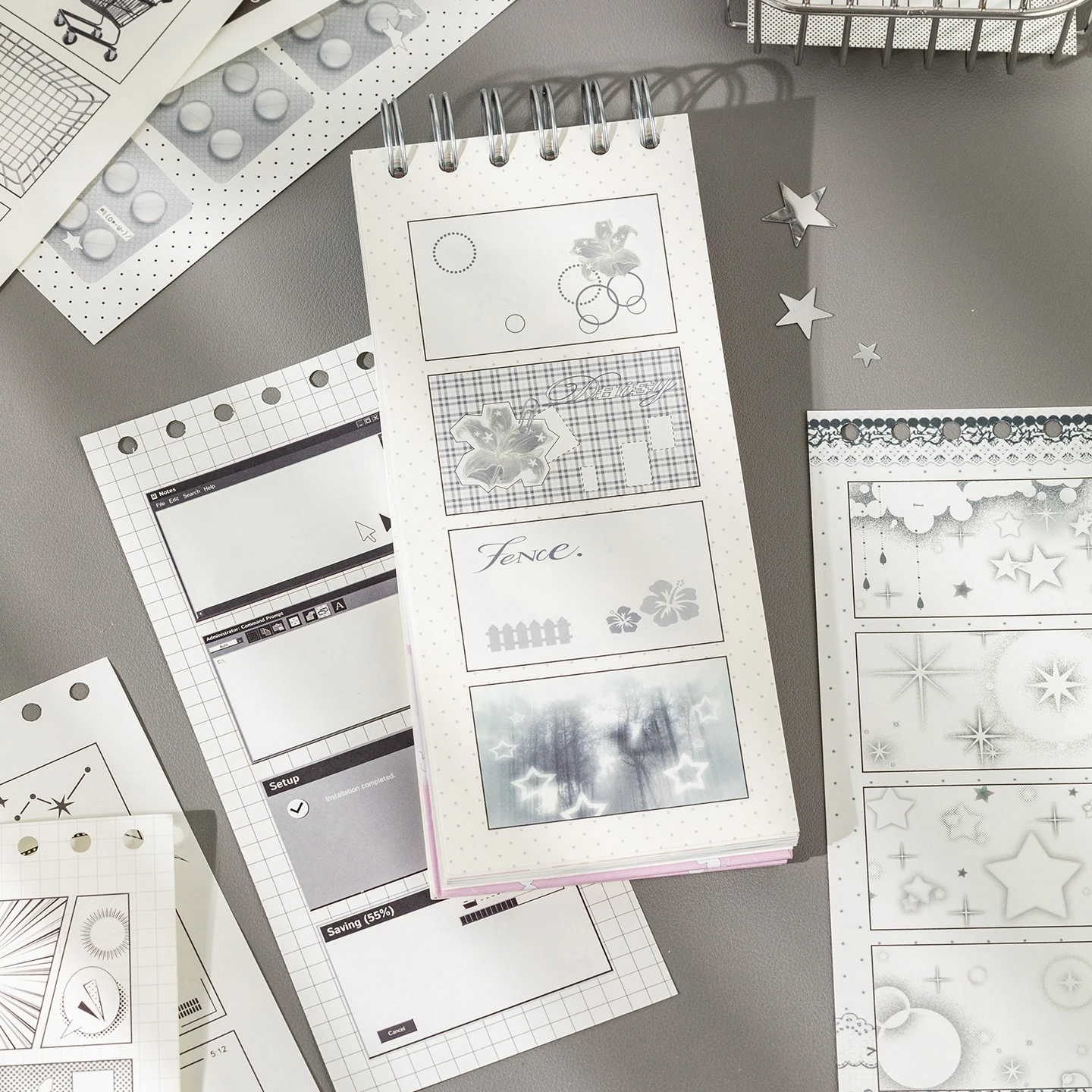 2 Style Infinite Storyboard Series Coil Fixed Page Sticker Book DIY Journal Photo Scrapbooking Diary Collage Decorative Stickers