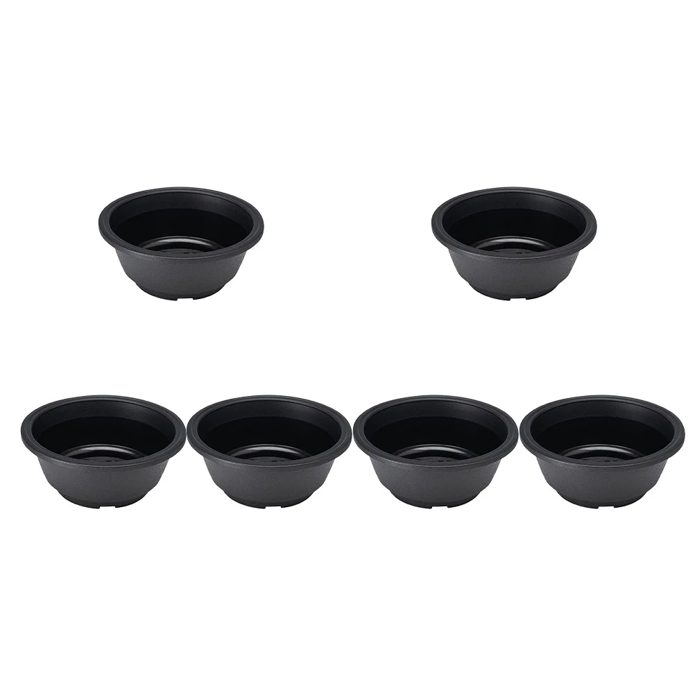 6 Pcs Perlite for Plants Plastic Flower Pot Succulent Vegetable Desktop Ornament Planting Black Planter Bonsai Pots Basins