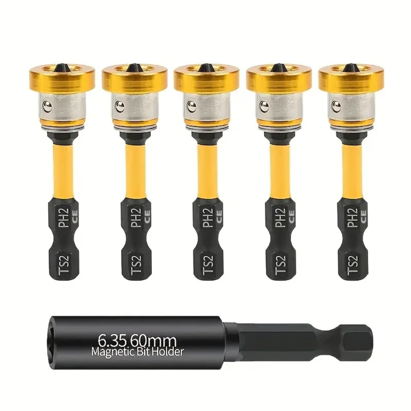 AB66-5Pcs 50Mm Positioning Screwdriver Bits S2 Drywall Screw For Plasterboard Gypsum Locating Tools