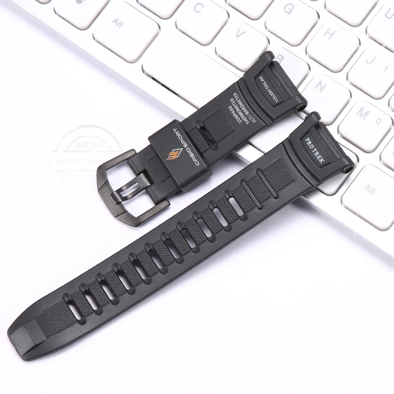 Resin Watch Accessories For Casio PRG130 Watch Band Men Rubber Replacement Strap Outdoor Sport Waterproof Bracelet