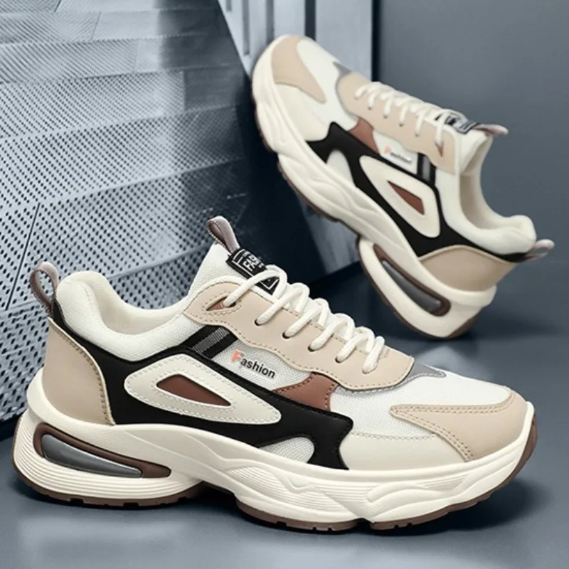 Men's Shoes Youth Student Sports Shoes Mesh Breathable Casual Oes Tennis Training Shoe Lace Up Platform Shoes for Men's Sneakers