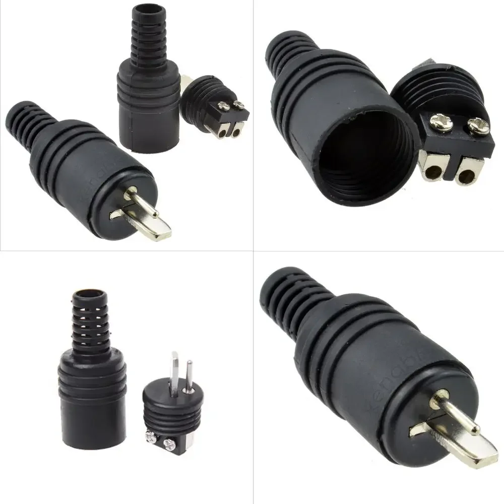 Fotografia 4: Alto-falante com plugue DIN preto de 2 pinos e conector HiFi Terminais de parafuso Conector de alimentação Adaptadores de plugue de sinal de lâmpada de áudio
