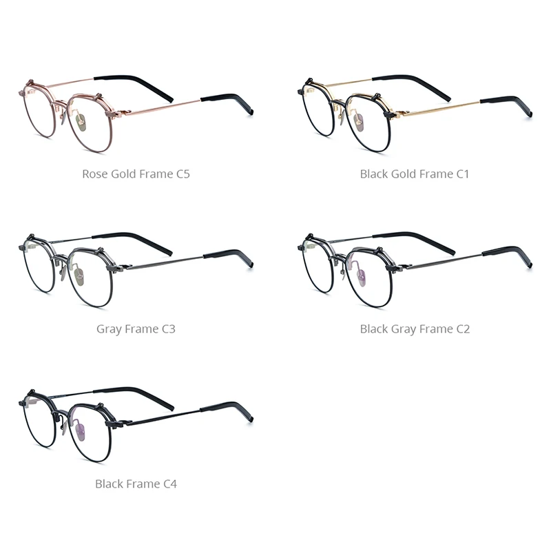 FONEX Titanium Glasses Frame Men Brand Design Flip Round Eyeglasses Frame Flip-up High Quality Japanese Ultralight Eyewear 400T - Image 6