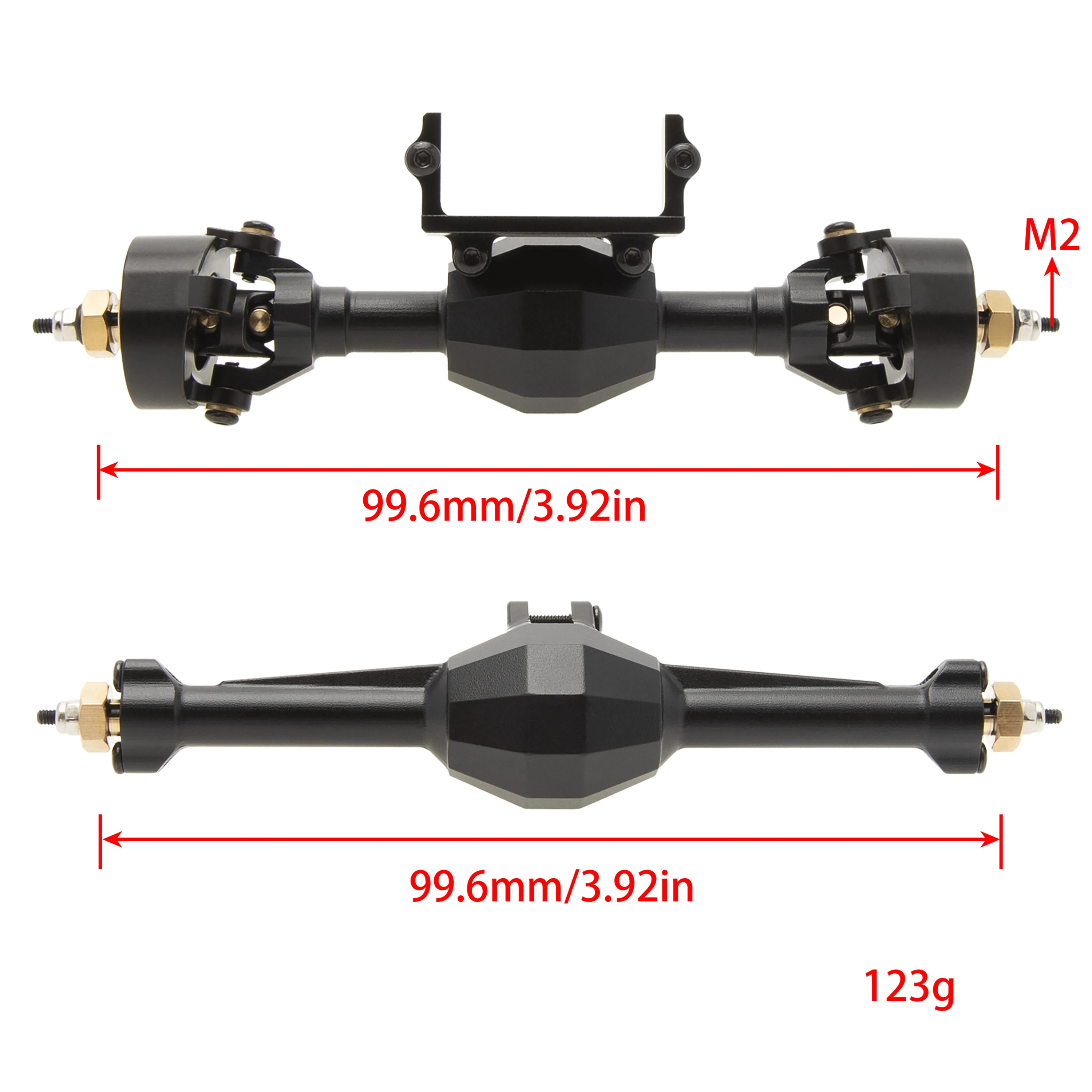 MEUS Racing Isokinetic 3-Section CVD Front and Rear Axles Maximum Steering Angle 52° For FMS FCX24  FCX18 LC80 Upgrade Brass Par