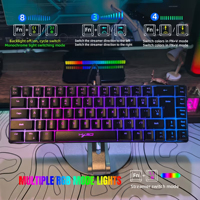 60% Gaming Keyboard RGB Backlit Ultra Compact 68 Key Wired Anti-Ghosting Keyboard for Windows Laptops PC Gamer Essential