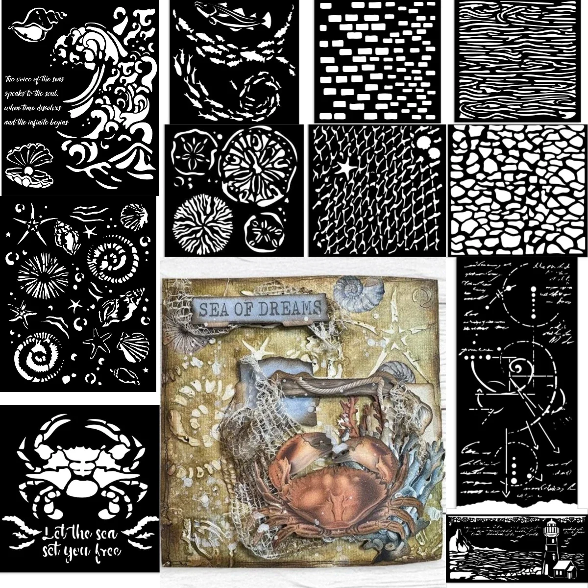 

Sea Crackle Pattern Small Stencil 2025 New Dies For Craft Embossing Make Paper Greeting Card Making Template DIY Handmade