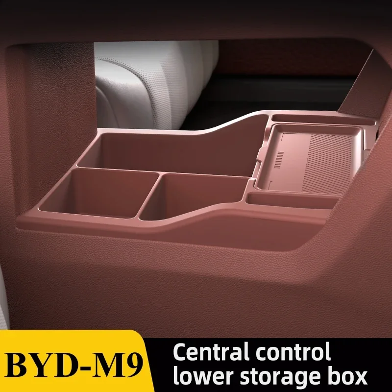 2025 For BYD M9 Center Console Below Storage Box Central Control Organizer Mat Car Interior Silicone