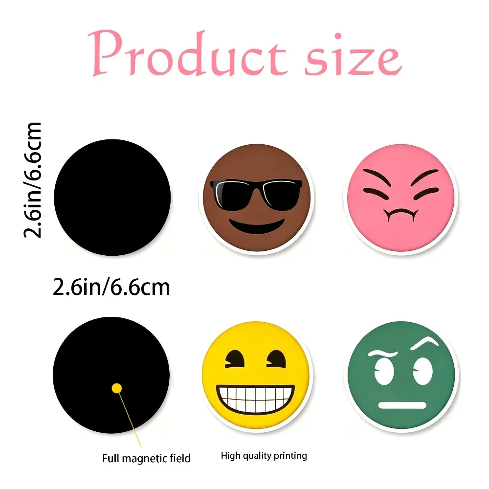 16Pcs Colorful Cute Emoji Magnetic Stickers, Back To School Fridge Whiteboard Magnets, Classroom Office Decor & Teacher Gift