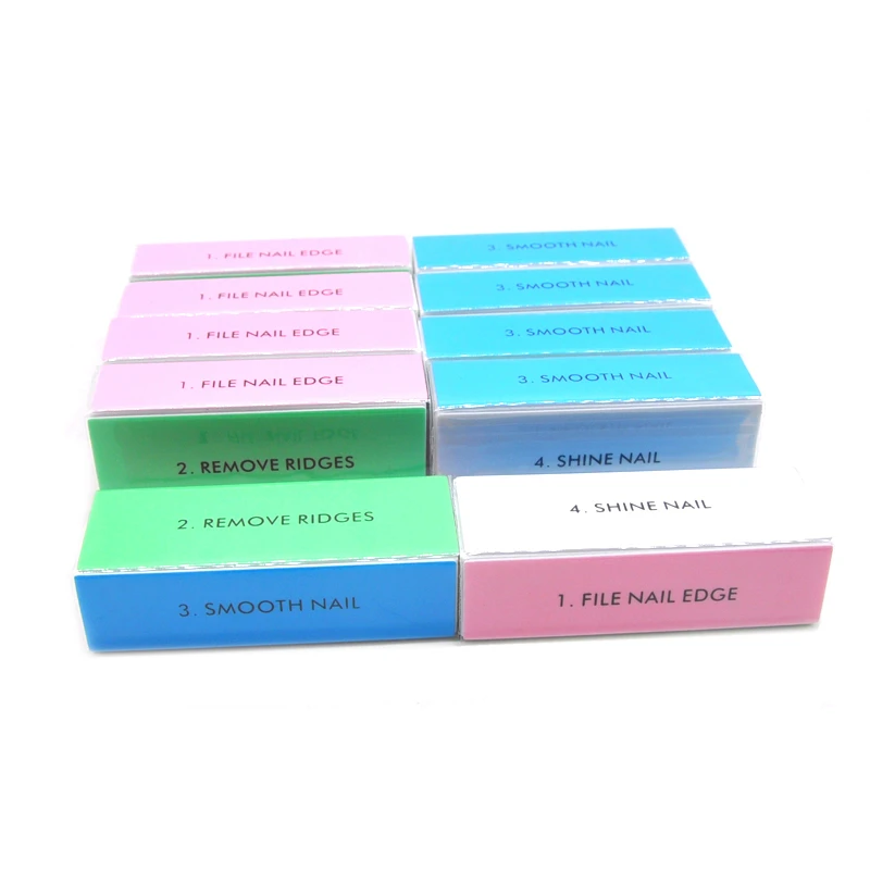 5/10pcs 4-Ways Block Nail Files Sanding Buffer Buffing Tips Tool DIY Care Colorful Manicure Tool for Shining Nail Art Wholesale