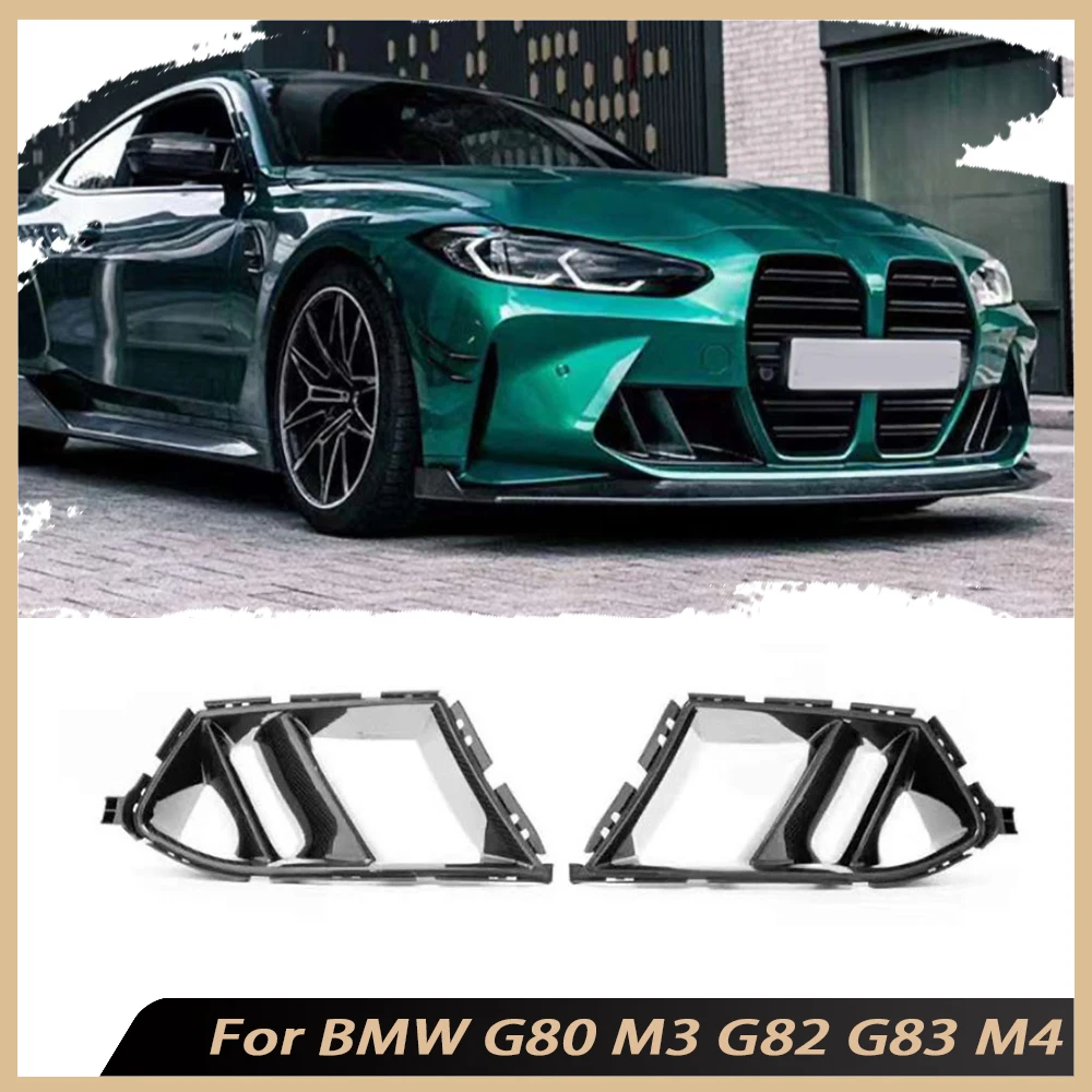 

Dry Carbon Fiber Front Bumper Side Air Vent Cover For BMW G80 M3 G82 G83 M4 2021+ Car Fog Cover Decorative Body Kits FRP