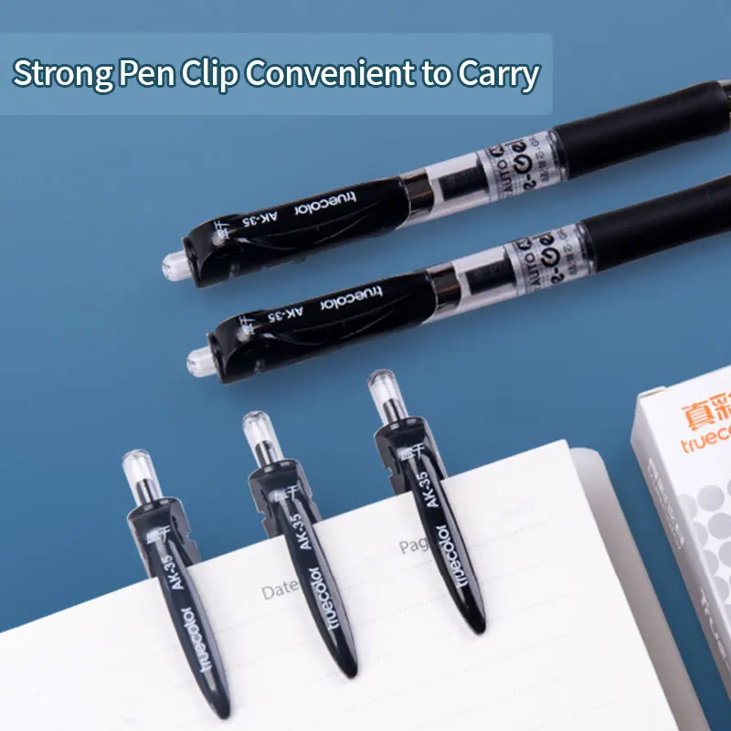 Truecolor Quick-Dry Push-Button Neutral Pen 0.5mm Smooth Writing Continuous Ink Office Essential