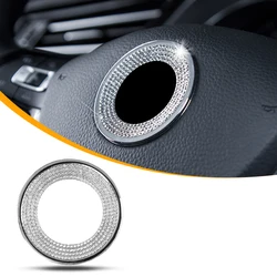 1Pcs Crystal Diamond Emblem Decal Car Steering Wheel Sticker For VW Volkswagen Polo Golf 4 5 6 Jetta Passat B5 B6 Golf Tiguan Ar