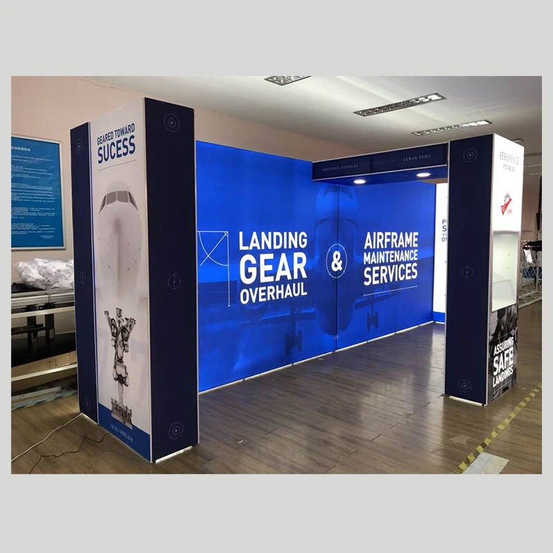 Cabina de exposición portátil de 3x6m, 10x20 pies, soporte de exhibición para ferias comerciales con marco de aluminio