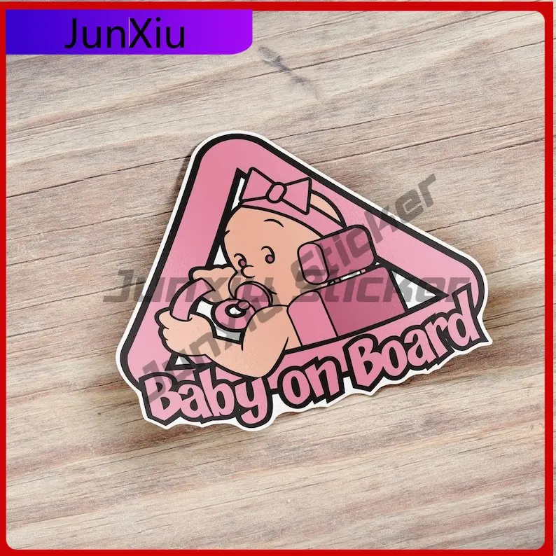 

Baby On Board Girl Driver Warning Sign Vinyl Car Sticker Bumper Rv Camper Windows Decal Accessories Funny Car Decoration Graphic