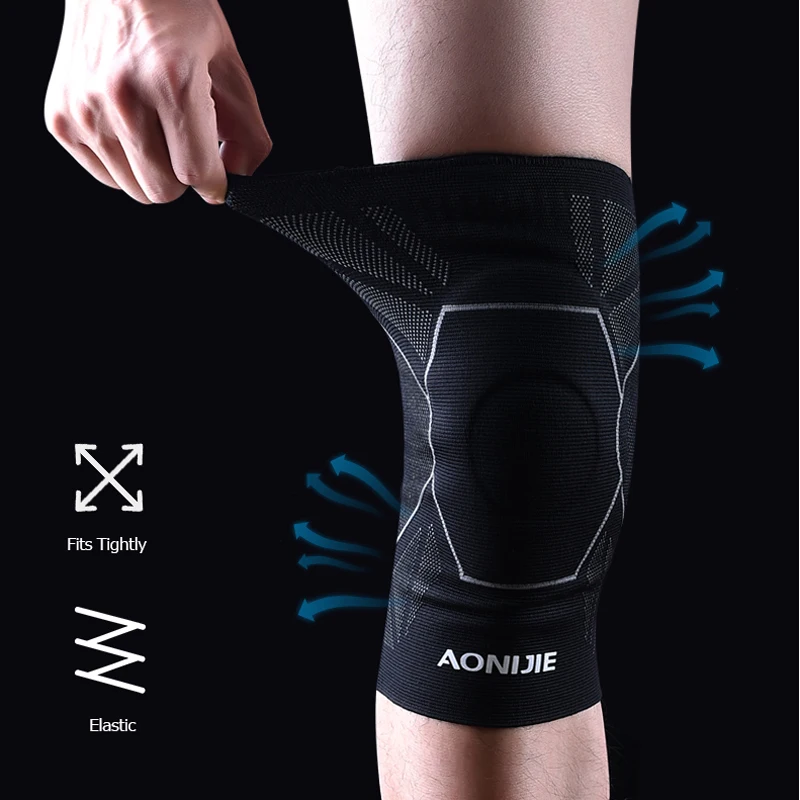 AONIJIE One Piece Protective Knee Brace Support Compression Sleeve Knee Pad Wrap Volleyball Kneepad For Arthritis Running E4108