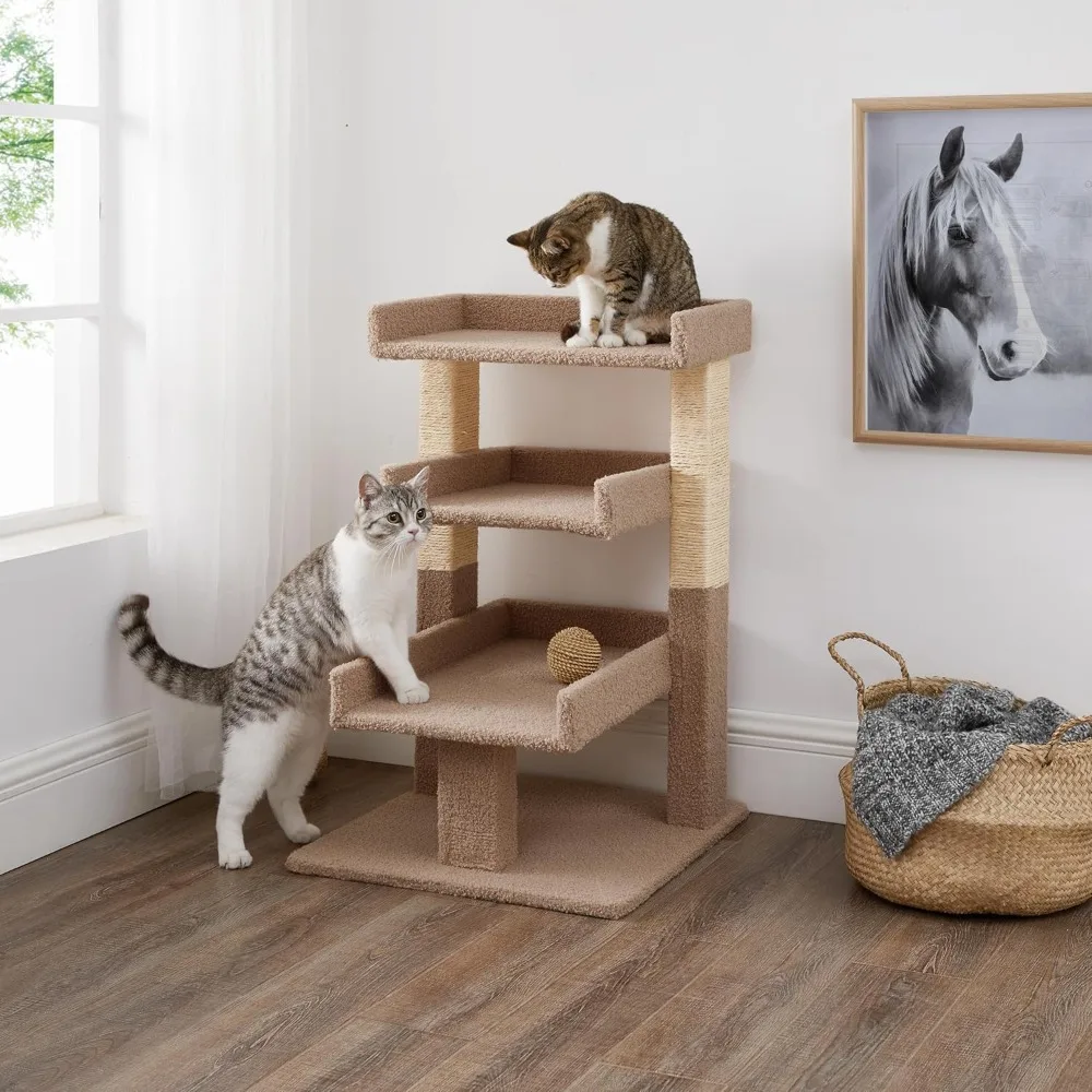 

Cat Tree Tower - 3 Tier Cat condo for Large Cats Tower with Scratching Post Multi - Level Tree