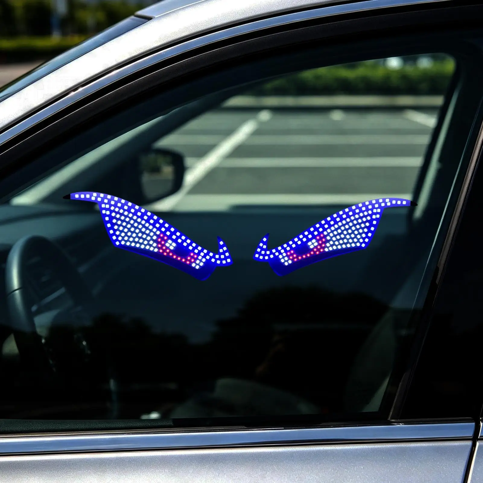 Car Windshield Eyes 11 Modes LED Waterproof Rechargeable Sign Funny Car Window Sign For Truck Motorcycle Bike Cart Vehicles