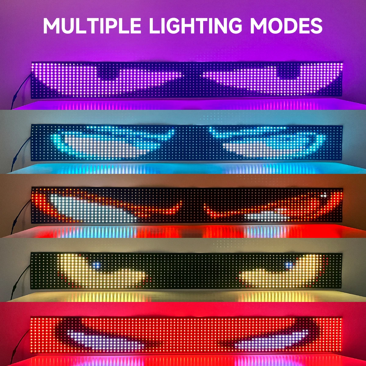 12-24V LED Devil's Eye LED Truck Sign APP Remote Control scrolling Animation LED Matrix Pixel Panel Display Light Car windshield