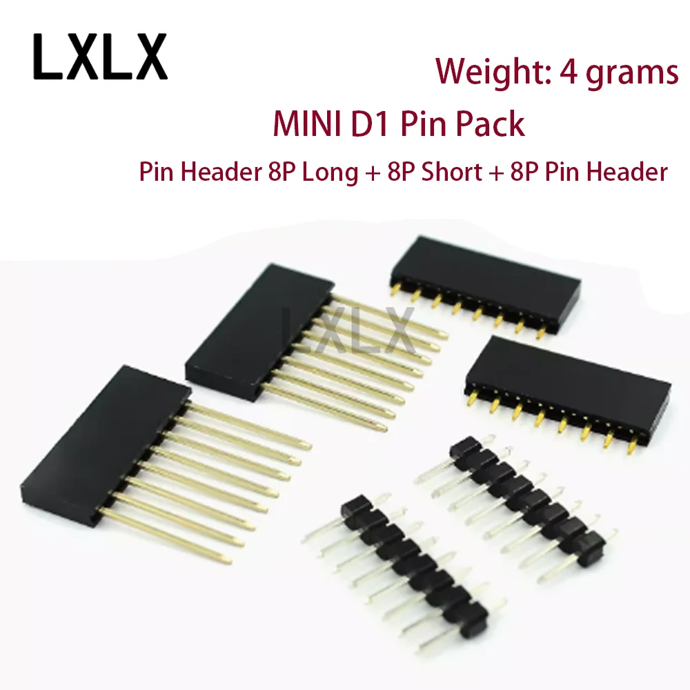 LXLX1   5-Pack MINI D1 Pin Header 8P Long Short Pin Pin Kit