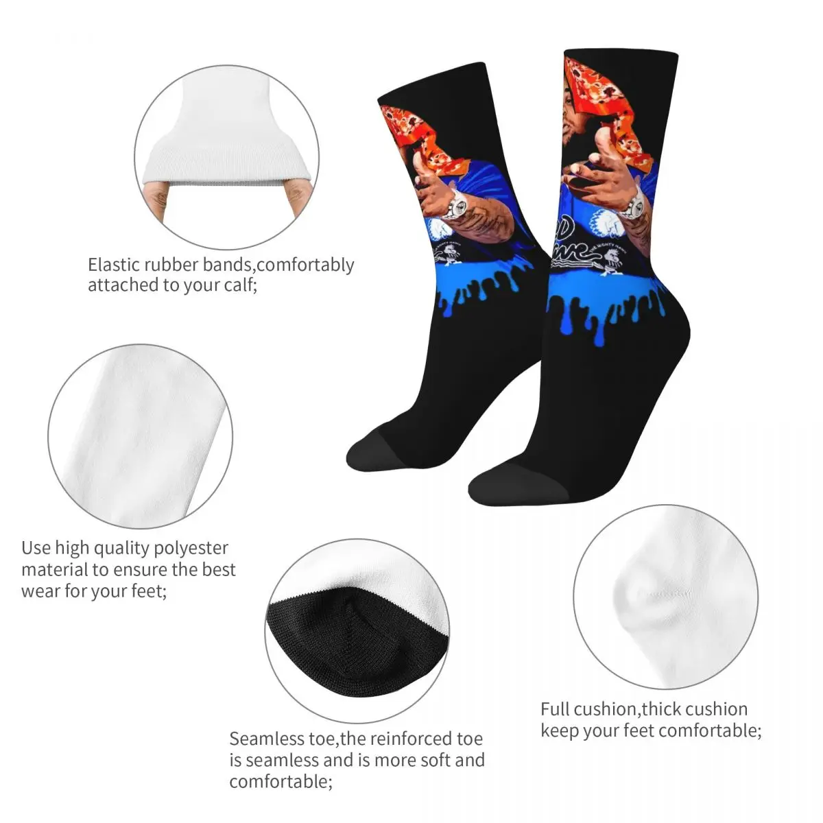 Men Women Retro Rod Wave Rapper Socks Cute Casual Cool Socks Harajuku Merch Middle TubeStockings Wonderful Gifts