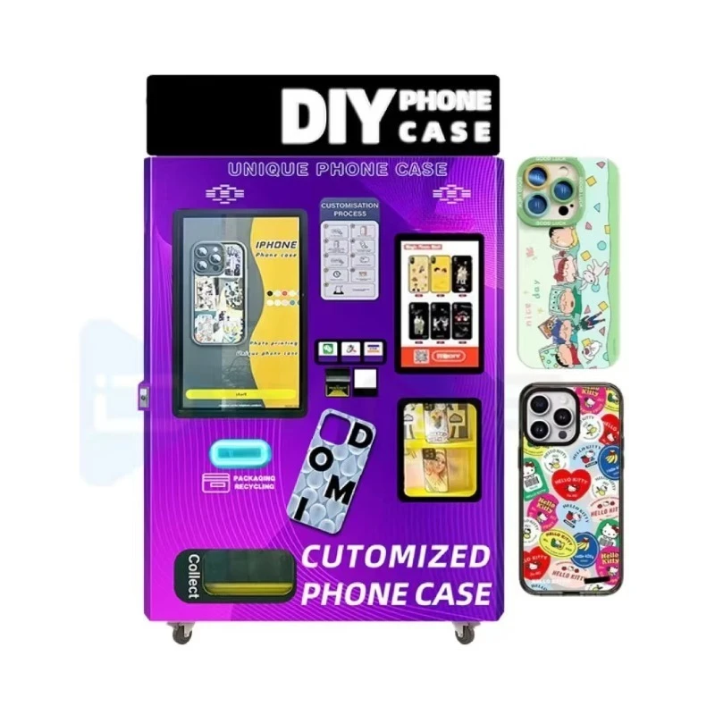 Shopping com um clique máquina de venda automática caso do telefone móvel impressora máquina de venda automática telefone diy