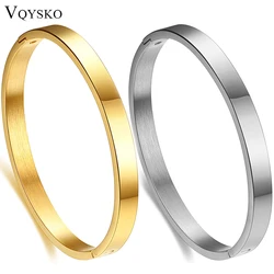 VQYSKO 6mm Stainless Steel Glossy Custom Bracelet Adjustable Couple Ladies Jewelry Decoration Gift Ladies Accessories