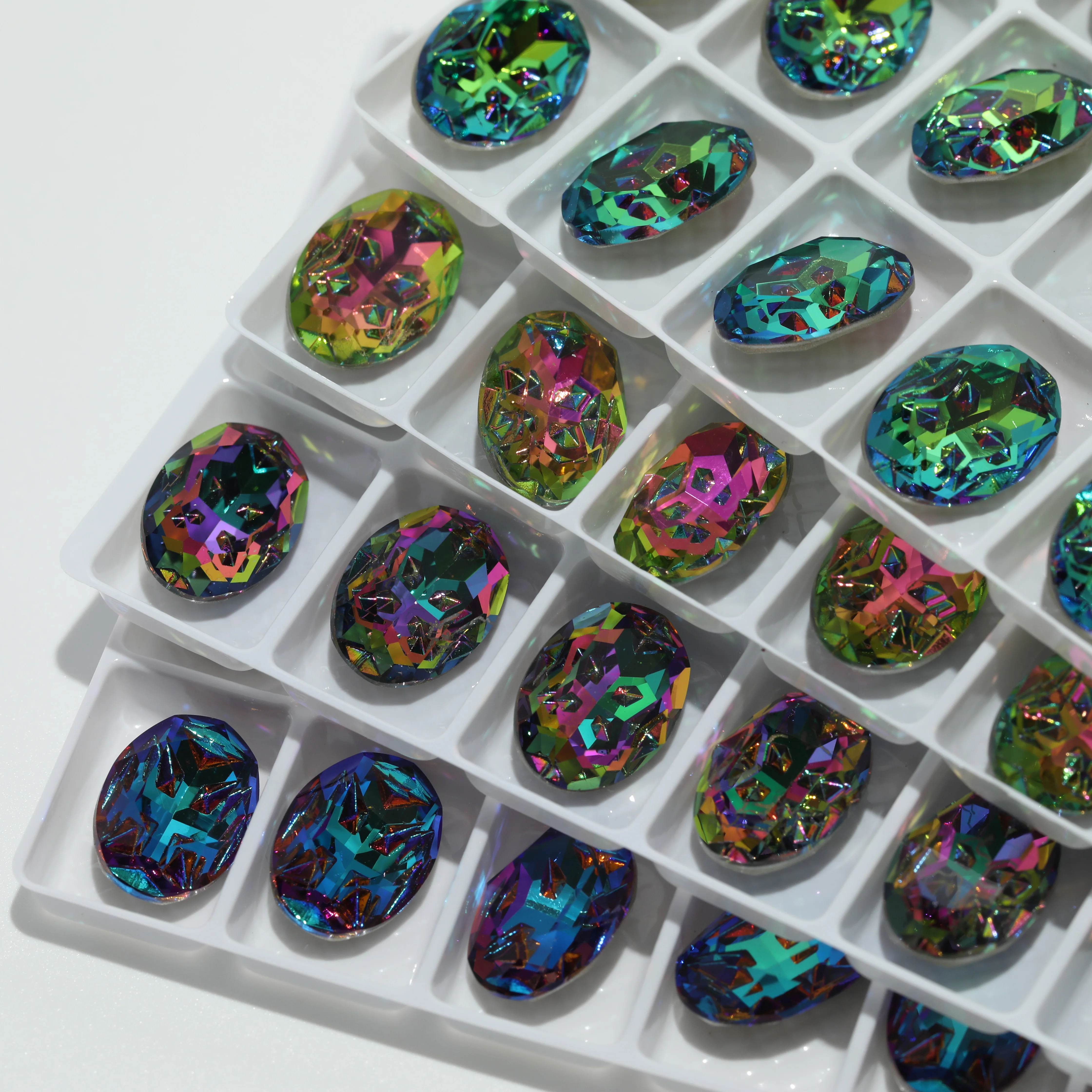 GRST Glänzende Kristallsteine DV4018 Oval Fancy Stones Premium Meteorite Serie Strasssteine DIY für Nagelkunst, Hochzeitskleider, Taschen und Zubehör – Detail 4