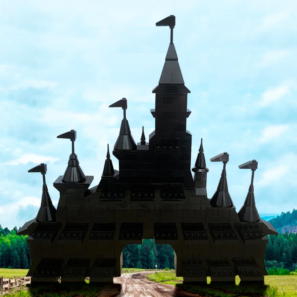 

MOC-145641 Cinderellaeds Black Castle Display Stand for Characters Building Blocks 100 Celebration Bricks Toy For Children Gift