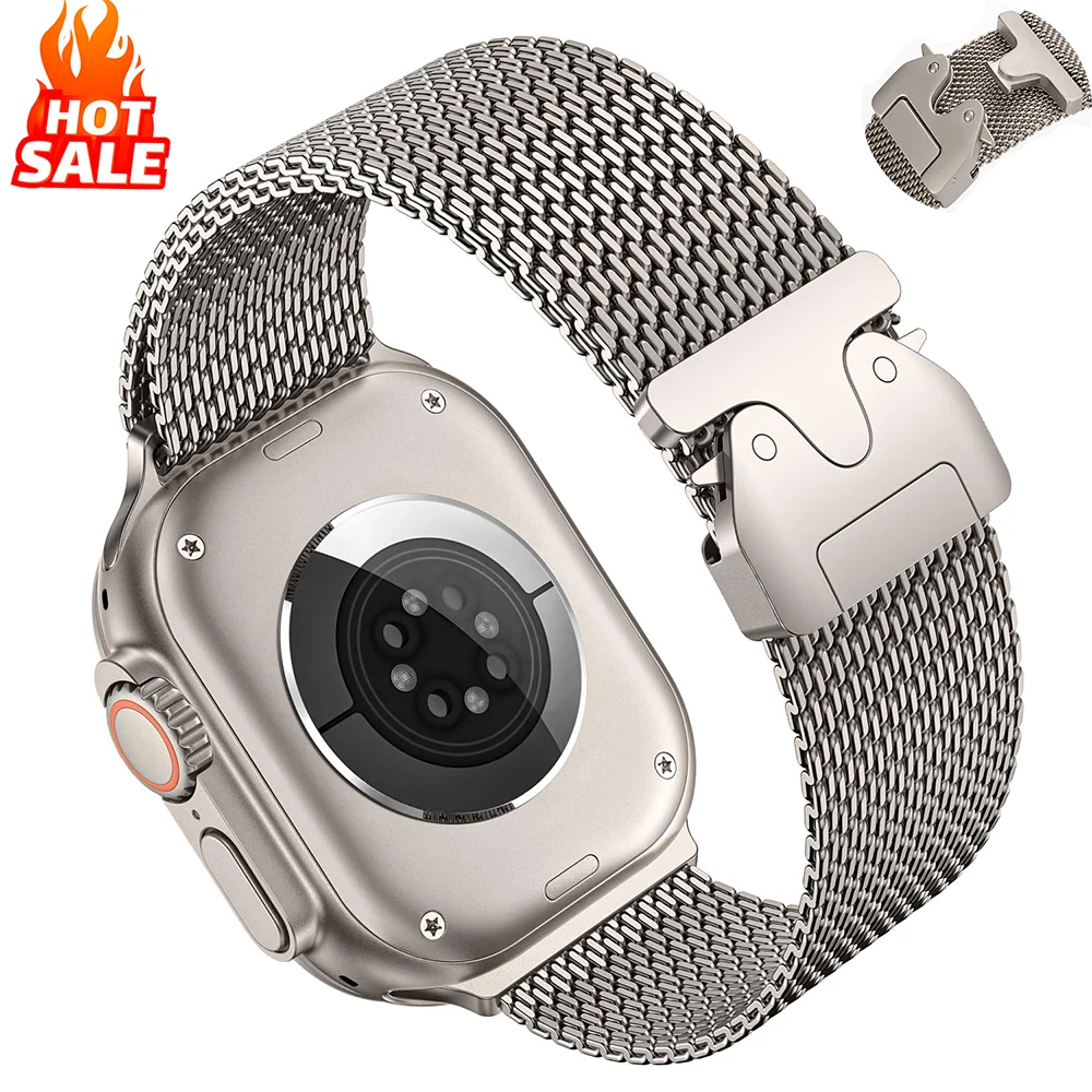 Titanium Strap for Apple watch band 45mm 46mm 49mm 42mm iWatch 44mm 41mm 40m Loop correa bracelet Series Ultra 10 9 8 7 6 5 SE 4