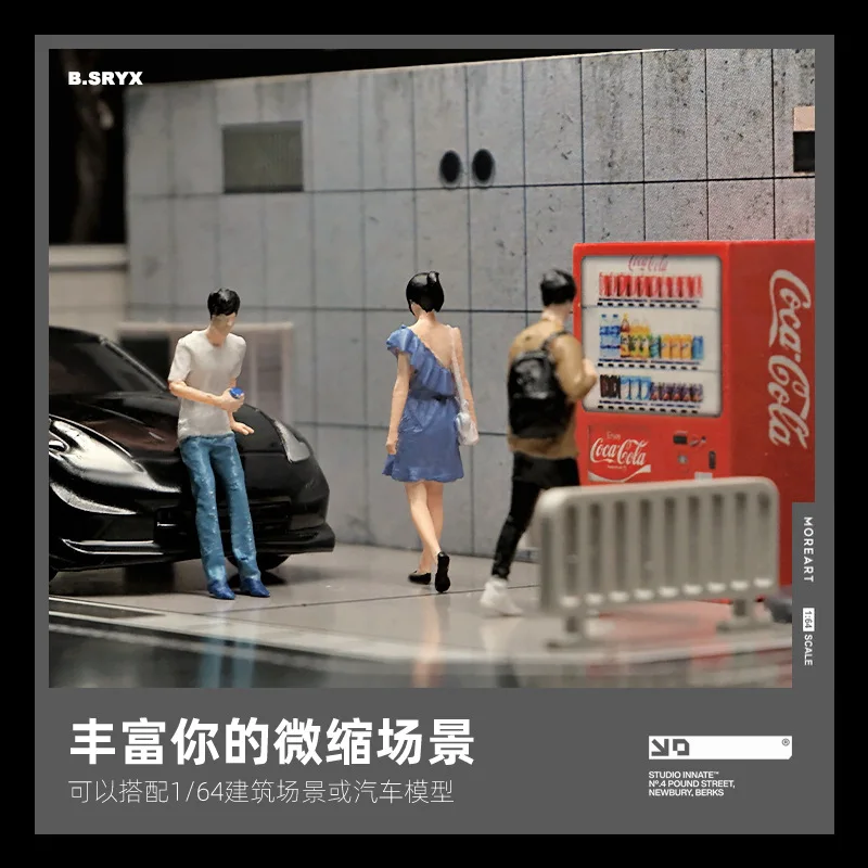 1:64 anime mini boneca vestido menina figura modelo em miniatura fotografia adereços modelo de cena diy mesa areia paisagismo ornamento presente