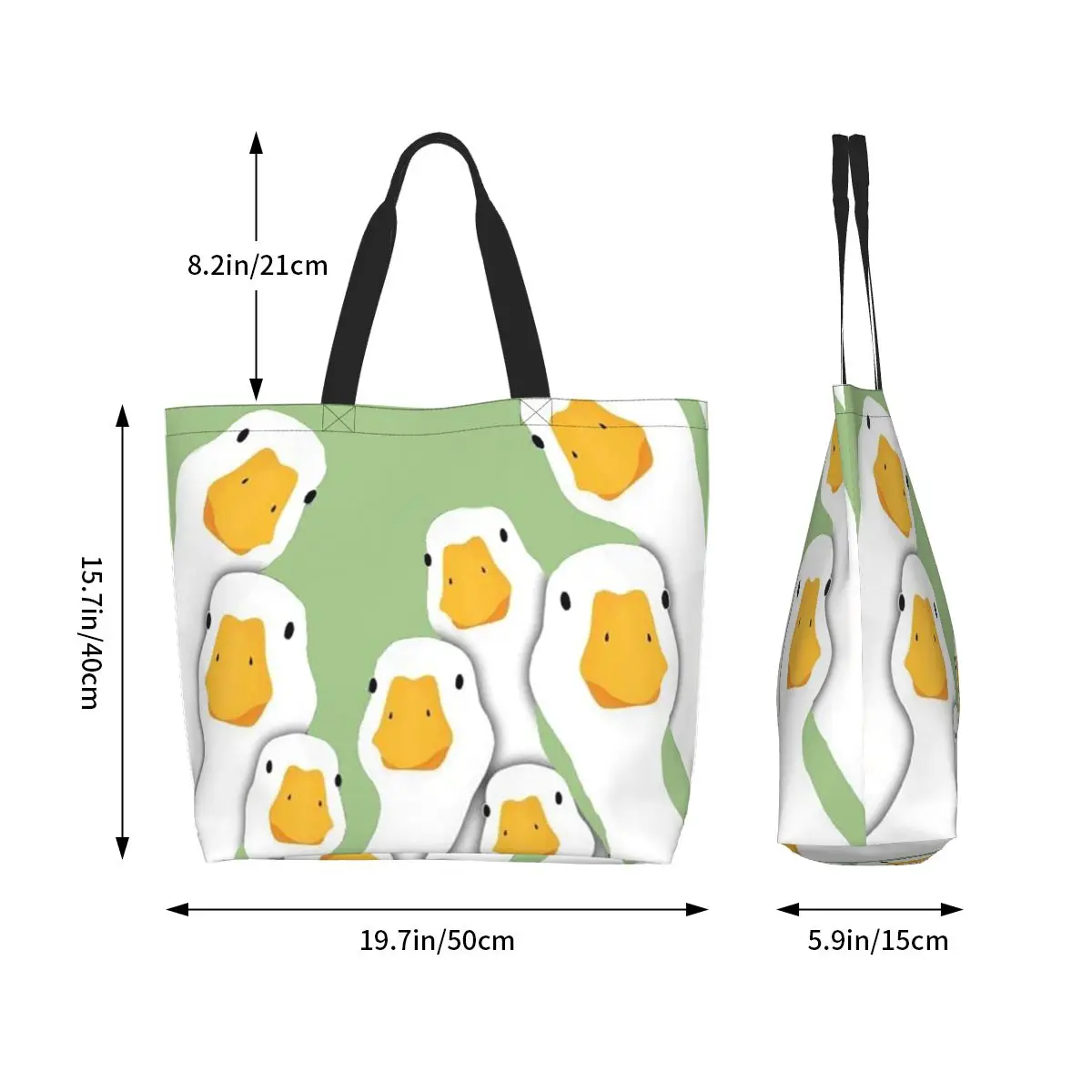Cartoon Popular Goose Animal Shopping Tote Bag Canvas Large Capacity Shoulder Bags Shopper Grocery Handbag for Women