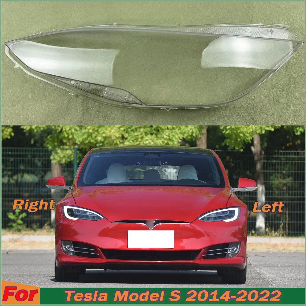 

For Tesla Model S 2014-2022 Headlight Cover Transparent Lampshade Lamp Case Headlamp Shell Plexiglass Replace Original Lens