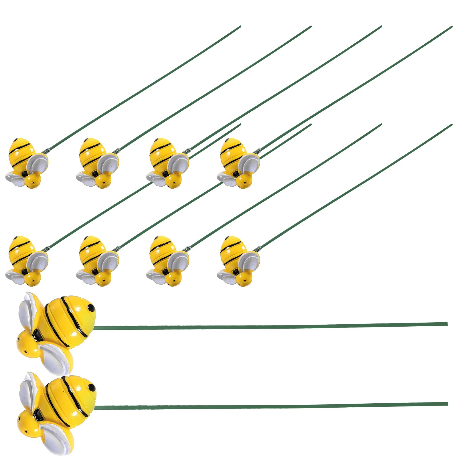 

10Pcs Garden Bee Insert Decor Stakes Realistic Metal Plastic Outdoor Yard Lawn Decoration for Bonsai Courtyard Landscape