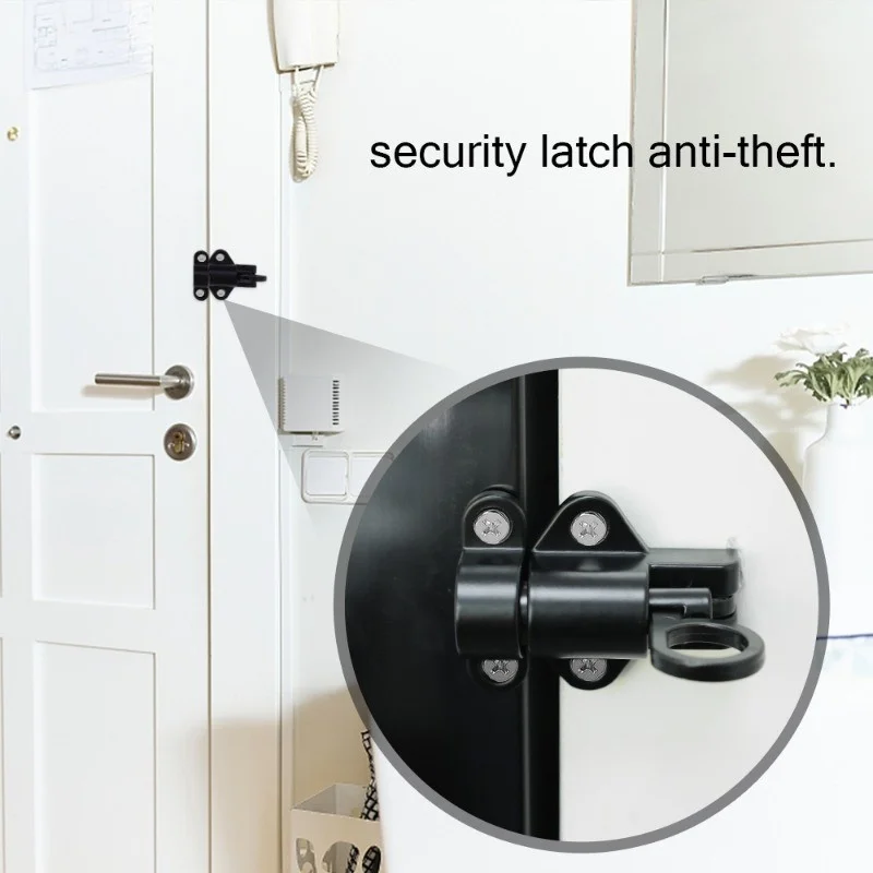 Multi-purpose Spring Door Window Bolt Lock Automatic&Self-closing Security Durable Bounce Mechanism with Safety Pull Ring Latch